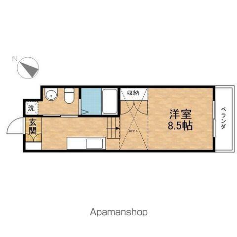 エルミナコート八日市Ⅱ(1K/1階)の間取り写真