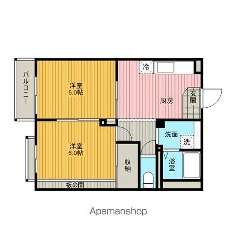 第1ブランドール(2DK/3階)の間取り写真