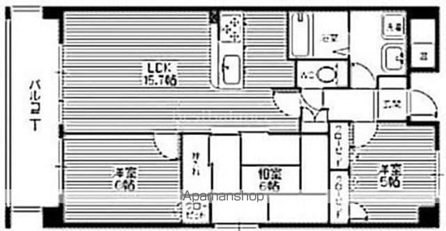 スカイハイツ21(3LDK/2階)の間取り写真