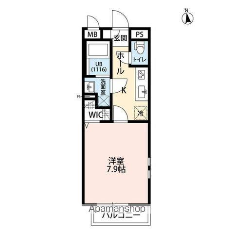 エトワールハイツ(1K/1階)の間取り写真