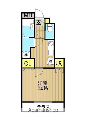 カーサミア(1K/1階)の間取り写真
