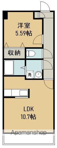 パルメゾン新田東(1LDK/4階)の間取り写真