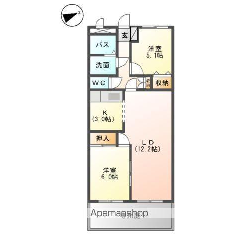 ポルトファミリア(2LDK/1階)の間取り写真