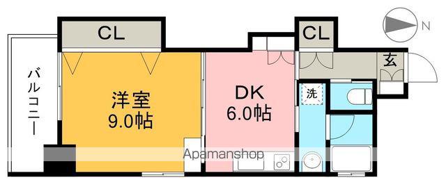 カーサ地球33番地(1DK/3階)の間取り写真