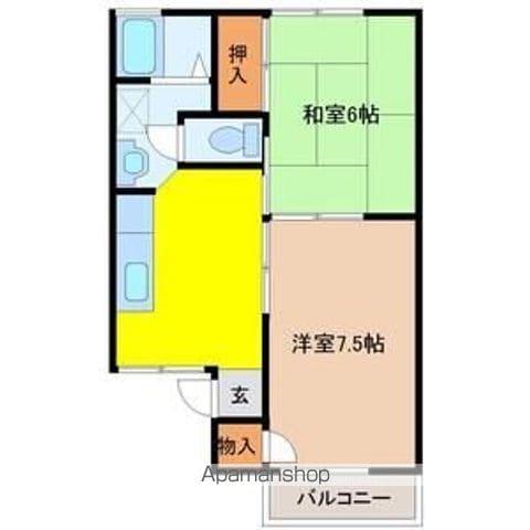 セジュールジュン(2DK/1階)の間取り写真