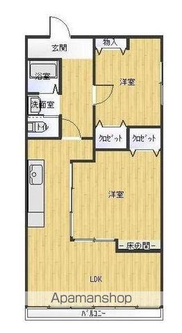 平野屋ビル(2LDK/3階)の間取り写真