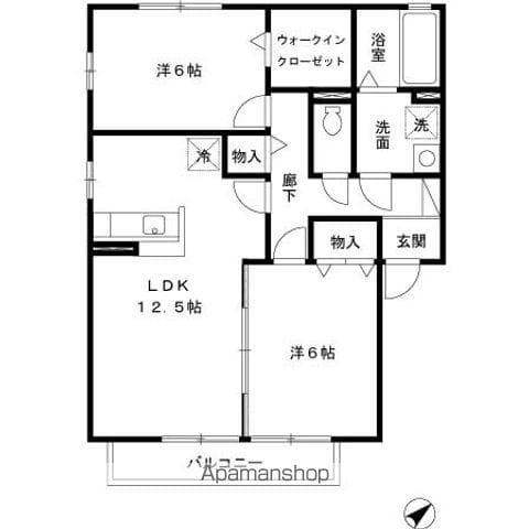 プラムハウス(2LDK/2階)の間取り写真