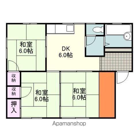 ドミールS(3DK/2階)の間取り写真