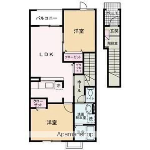 ウッドパストラルⅠ(2LDK/2階)の間取り写真