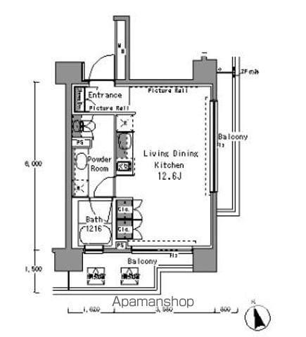 パークアクシス渋谷桜丘ウエスト(ワンルーム/3階)の間取り写真