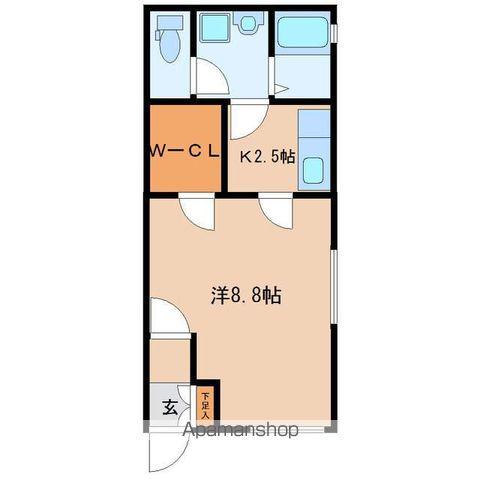 ソレイユ向山壱番館(1K/1階)の間取り写真