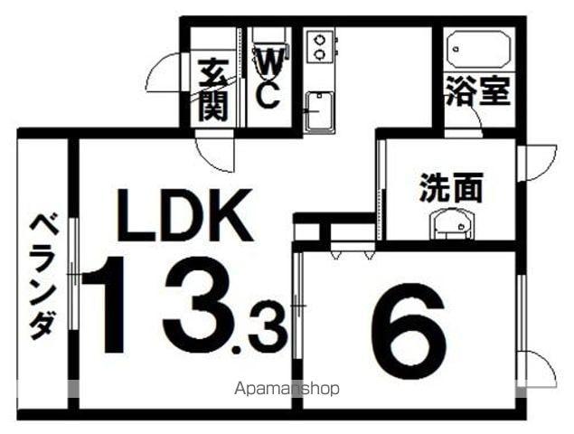 LEVANTEⅡ(1LDK/2階)の間取り写真