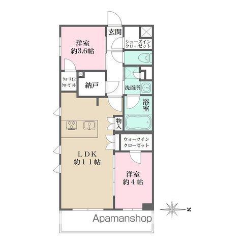 LA PERLA JIYUGAOKAⅡ(2LDK/3階)の間取り写真