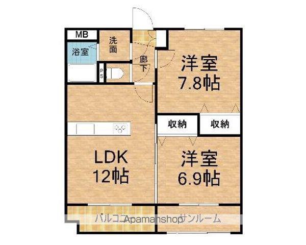 B-MAIMAI(2LDK/2階)の間取り写真