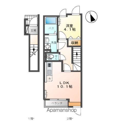 鹿島線 鹿島神宮駅 バス乗車時間：45分 柳堀バス停で下車 徒歩5分 2階建 築11年(1LDK/2階)の間取り写真