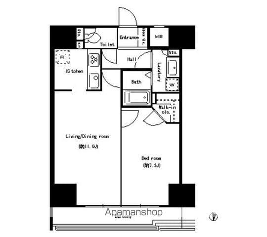 パークアクシス丸の内(1LDK/2階)の間取り写真