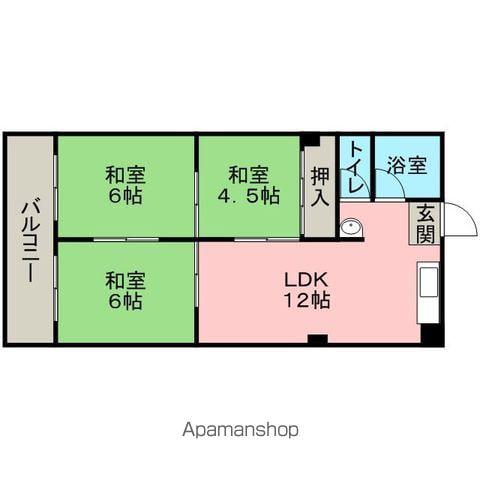 第2協和コーポ(3LDK/3階)の間取り写真