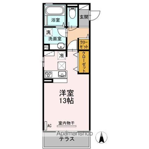 メルヴェーユ(ワンルーム/1階)の間取り写真