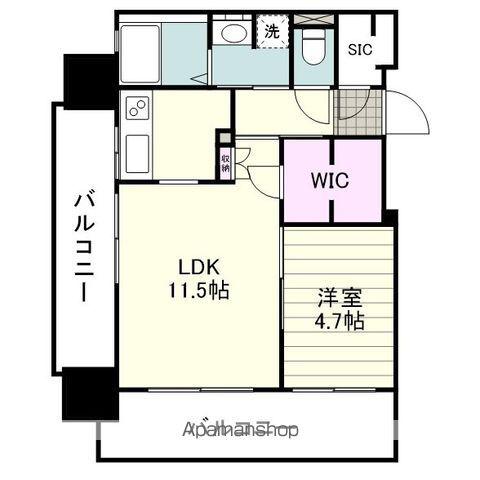 RJRプレシア郡元Ⅱ(1LDK/9階)の間取り写真
