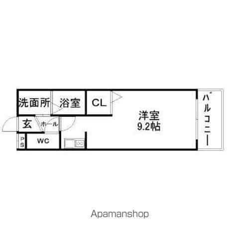 アクティブフロッグ(ワンルーム/1階)の間取り写真