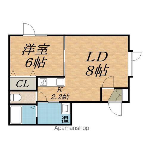 メゾンラポールⅡ(1LDK/2階)の間取り写真
