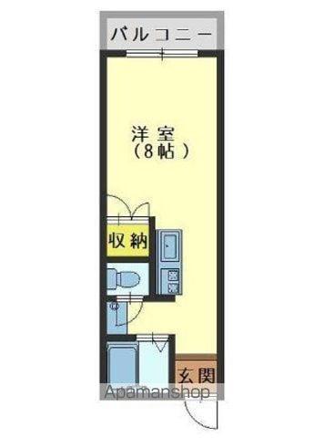 シャトルフジナガⅡ(ワンルーム/4階)の間取り写真
