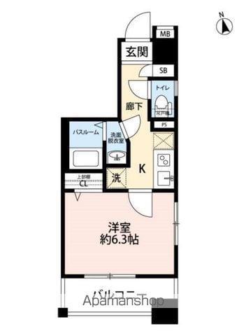 ステーションビューロアール府中(1K/4階)の間取り写真