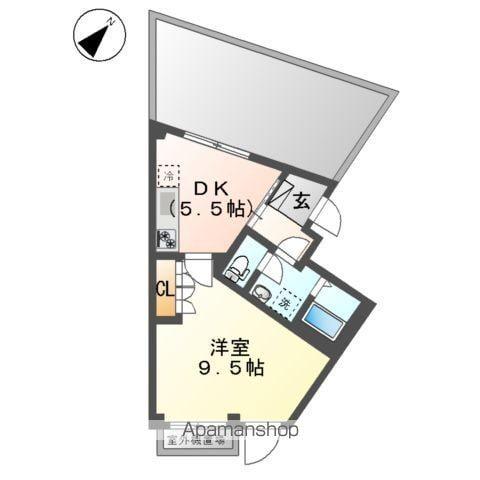 K・パーク(1DK/3階)の間取り写真