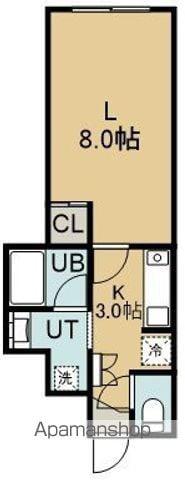 グラシュウ時任(1K/3階)の間取り写真