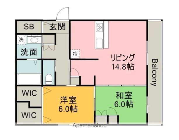 BORIKIしののめ空(2LDK/2階)の間取り写真