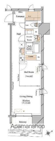 ブランシエスタ浅草蔵前(1LDK/9階)の間取り写真