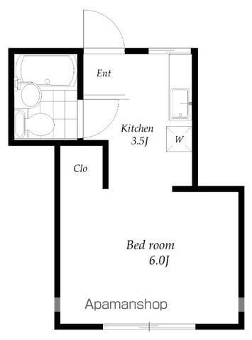 チクミハイツ(1K/1階)の間取り写真