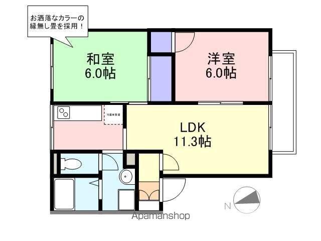 タウンハウス福原B棟(2LDK/1階)の間取り写真