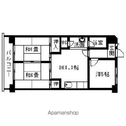 ジュネス21(3DK/4階)の間取り写真