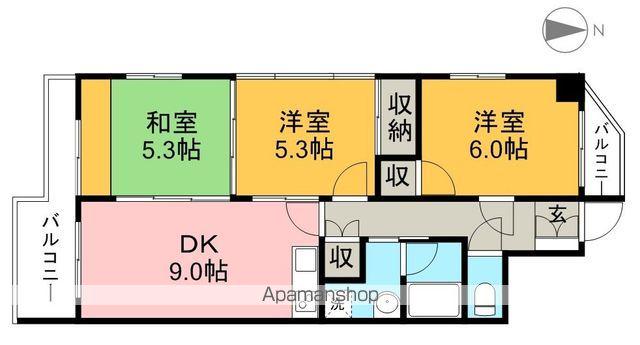 レジデンツアハト(3DK/3階)の間取り写真