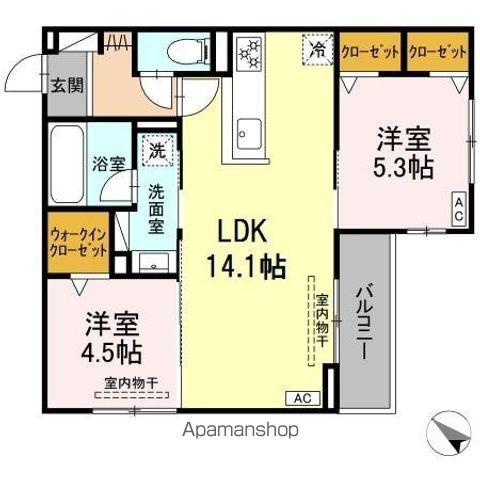 D CREST 北安東4丁目(2LDK/3階)の間取り写真