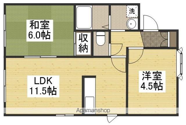 ロイヤルセフィラ(2LDK/1階)の間取り写真