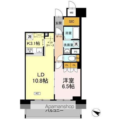 リーラ横浜川和町(1LDK/9階)の間取り写真