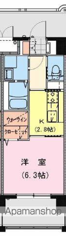 CALIFORNIA APT(1K/4階)の間取り写真