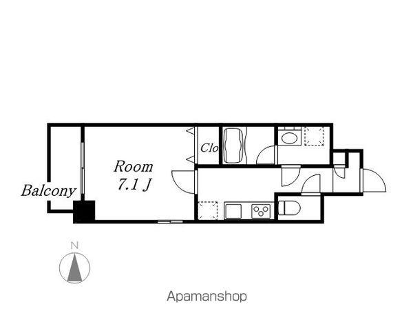 ロイヤルアンコール(1K/8階)の間取り写真