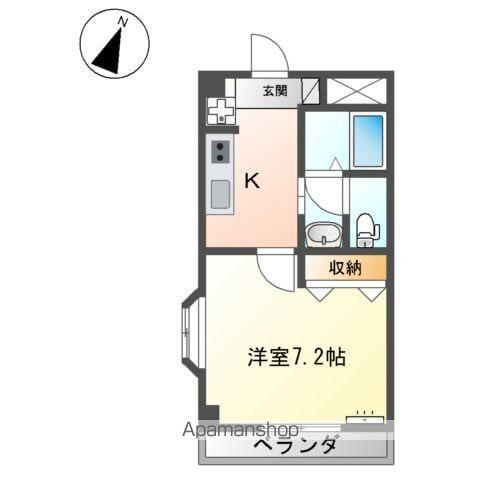 フローレンス大黒(1K/2階)の間取り写真