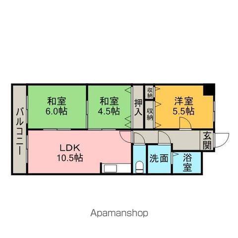 グレイス平島(3LDK/3階)の間取り写真