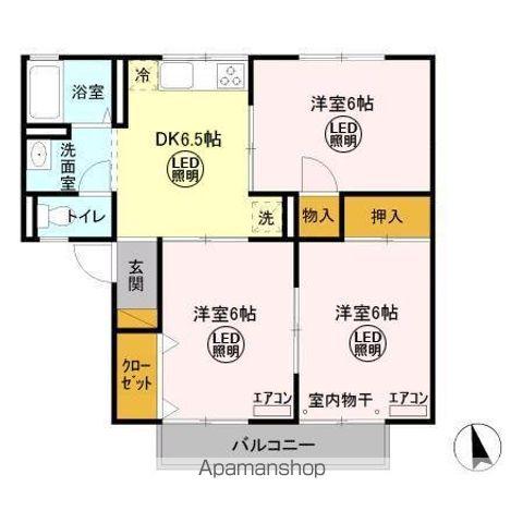 メゾン森PARTI・II(3DK/2階)の間取り写真