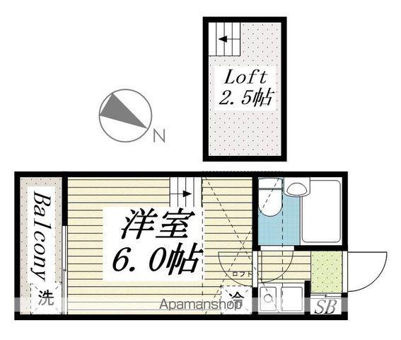 ジュネパレス松戸第01(1K/2階)の間取り写真