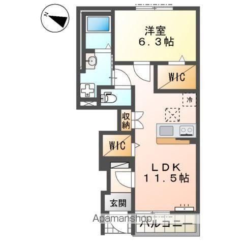 袖ヶ浦市坂戸市場 アパート工事(1LDK/1階)の間取り写真