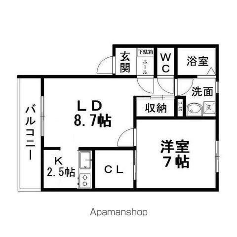 ラピュタルーチェ(1LDK/1階)の間取り写真