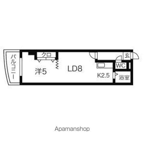 ミラバ札幌中央(1LDK/11階)の間取り写真