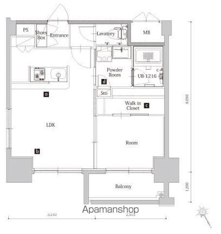 エンクレスト博多 THE TIME(1LDK/11階)の間取り写真