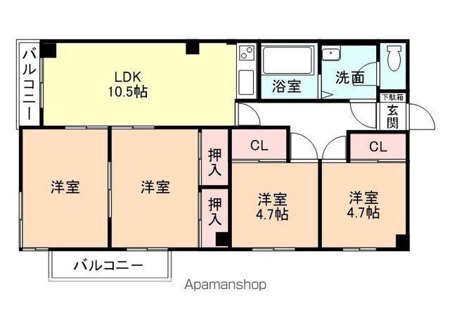 リバーサイドマンション(4LDK/2階)の間取り写真