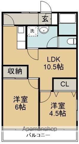 青葉マンション(2LDK/2階)の間取り写真